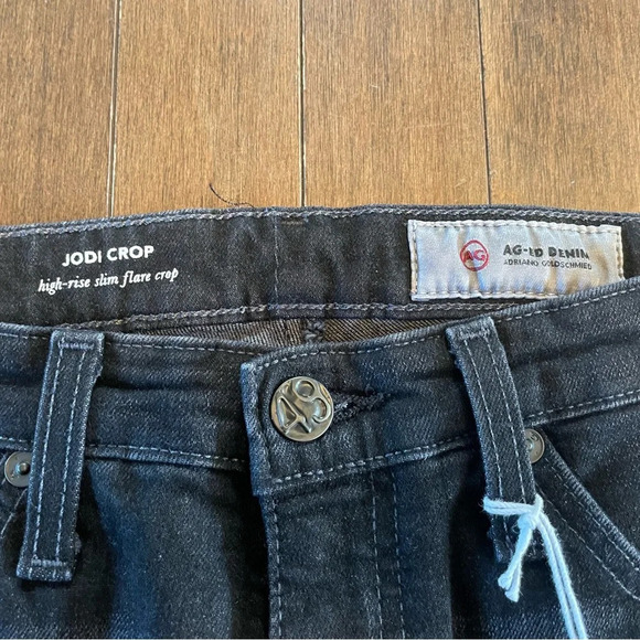 NWT Ag Jeans Jodi HIGH RISE FLARE CROP 26W/26L Black - Picture 5 of 7